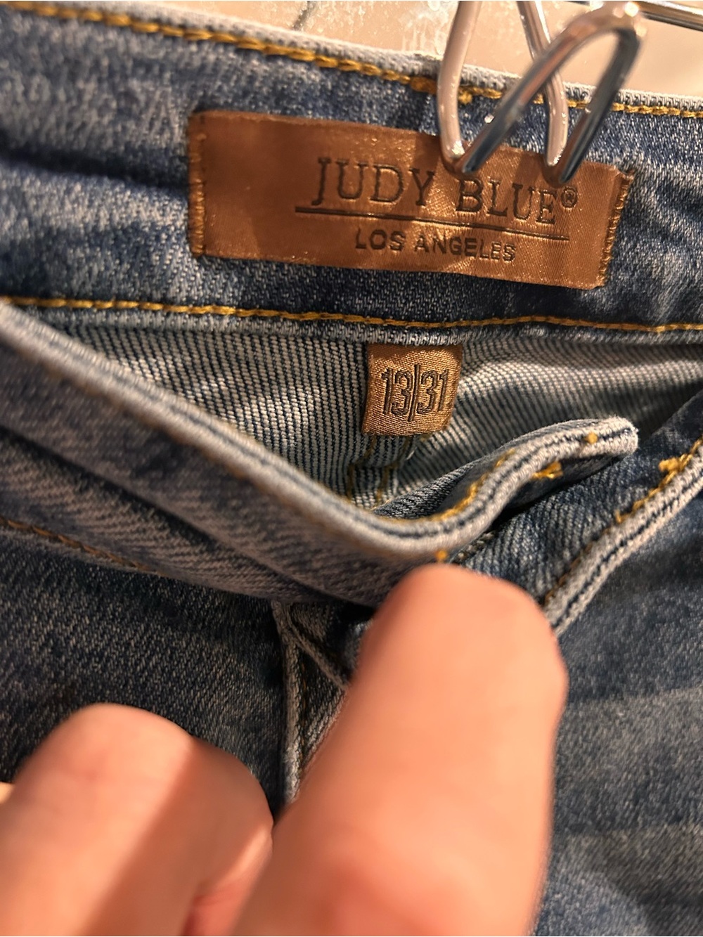 Judy Blue Mid Rise Vintage Wash Destroy Hem Kick Flare Denim Jeans 88979 - Picture 6 of 11